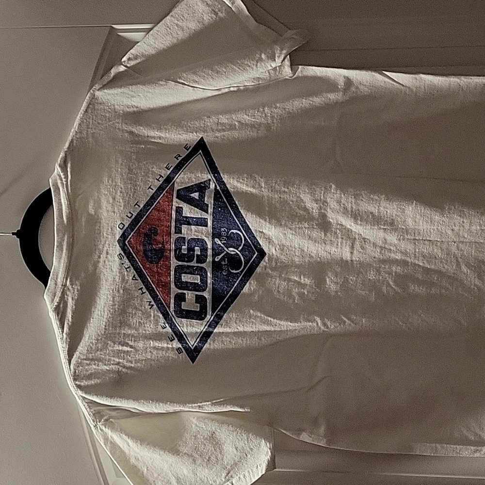 Mens Costa white cotton tshirt - size Medium